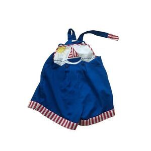 Vintage Toddler Boy Romper Sailor Nautical Summer Portrait Size 2